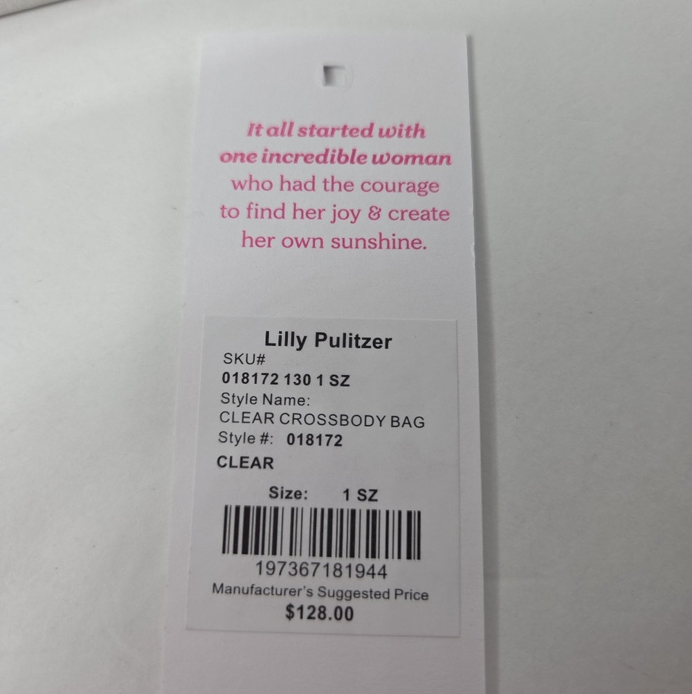 Lilly Pulitzer Amberlie Clear Crossbody Bag Chain Detail NEW - Picture 9 of 10